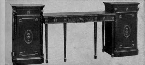 Sideboard Table with Pedestals. Characteristic Adam Details of Ornament.