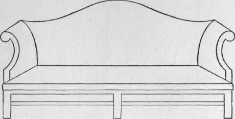 Sofa with Arched Back and Stuffed over Arms.