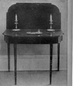 Sprung Front, Flap Top Card Table, Straight Tapered Legs.