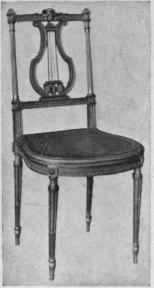 Square Lyre Back, Straight Top rail, Rounded Seat, Round Fluted Legs.