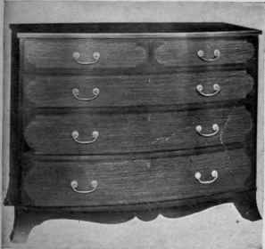 Swell or Bow Front, French Feet, Shaped Apron, Satinwood Inlay.