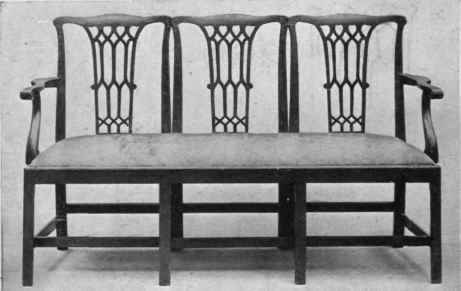 Triple Chair Back Settee with Gothic Fret Splats.