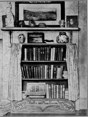 SHELVES UNDER A MANTEL