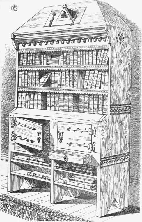 Library Book Case, executed from a Design by Charles L. East lake.