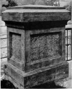 An example of surface finish in the depressed panels, secured by tooling the surface with a bush hammer.