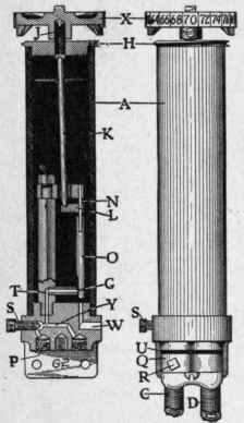 Fig. 168.   Internal construction of the National Regulator Co.'s thermostatic regulator.