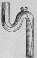 Fig. 95.   The S trap of nickel plated brass tubing. Fig 96.   The Bower non siphoning trap. Fig 97.   The drum type of non siphoning trap. Fig. 98.   An S trap made of lead pipe.