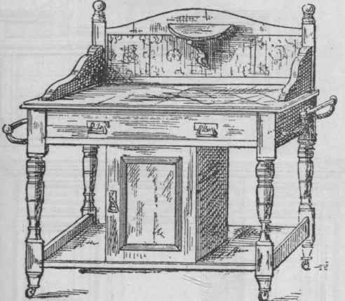 Fig. 204.   Washstand, with Pedestal Cupboard under.