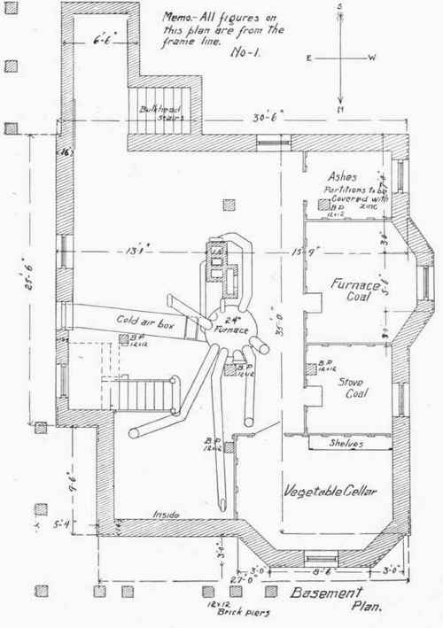 Floor And Framing Plans For W. A. Sylvester's House ...