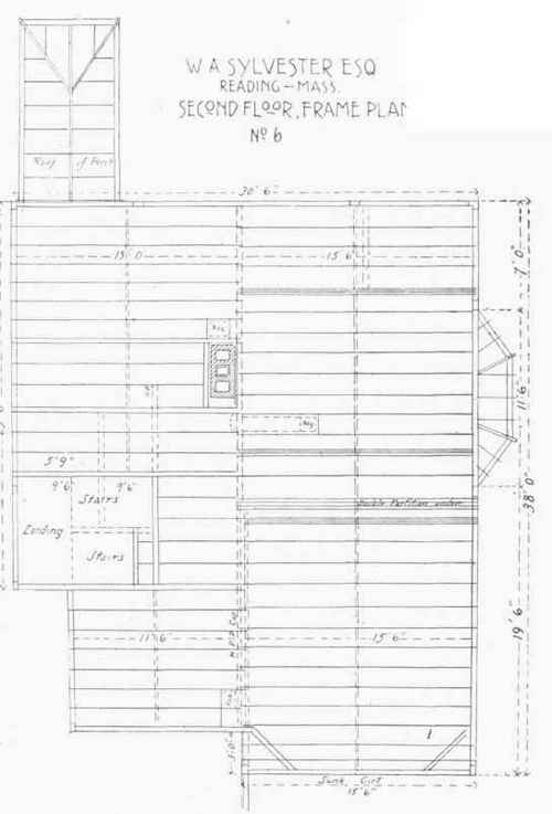 Floor And Framing Plans For W. A. Sylvester's House, Reading, Mass