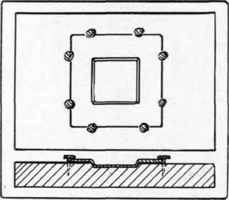 Fig. 119. Rim pan tacked down over mold.