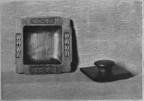 Fig. 170. Tray and blotter holder with pattern of rosettes.