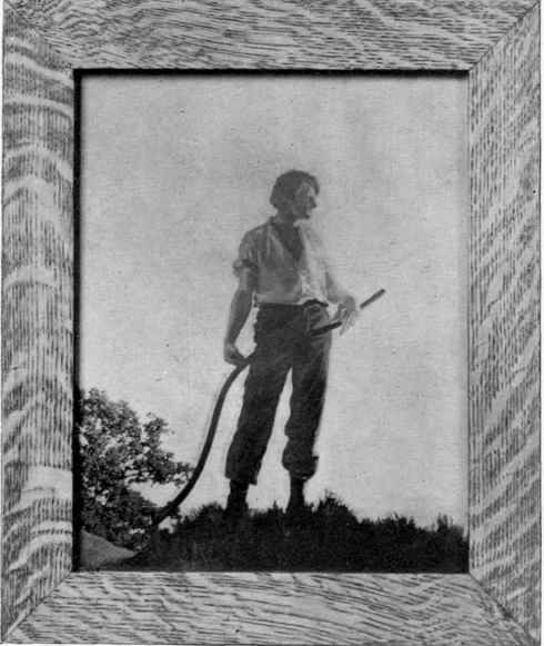 Fig. 67. Plain oak frame, stained a golden brown to harmonize with the predominant yellow tone of the picture. Maxfield Parrish's  Autumn. 