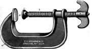 Screw clamp, a, frame; b, screw; c, washer; d, Jaws.