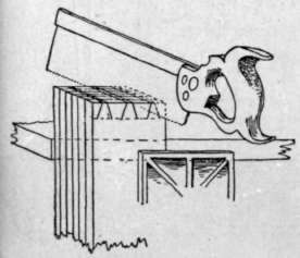 Fig. 146.   Sawing Dovetails.