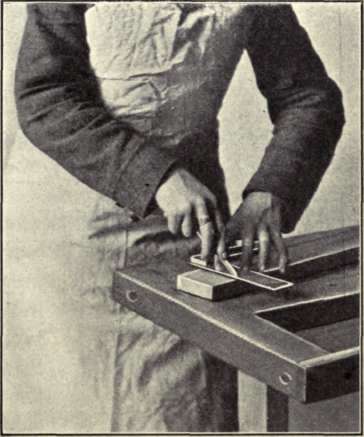 Fig. 31.   Position of Try square when Making Line.
