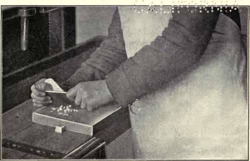 Fig. 82.   Method of Grasping the Scraper when Working upon a Broad Surface