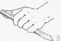 Fig. 15. Method of holding an engraving chisel.