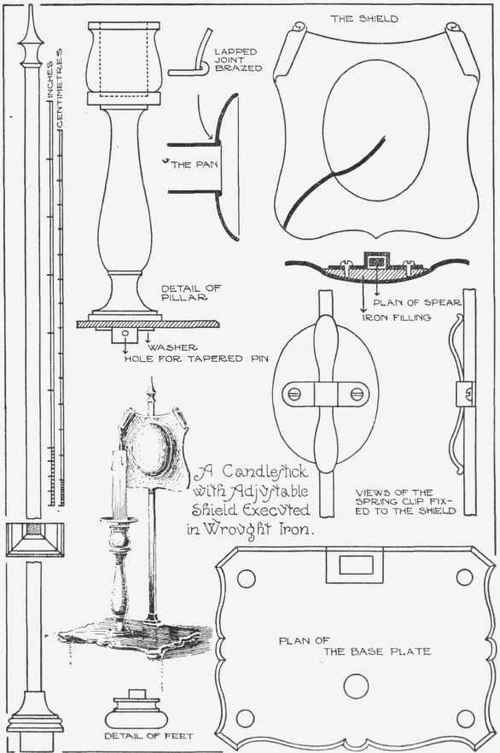 Fig. 3. A candlestick with adjustable shield reflector.
