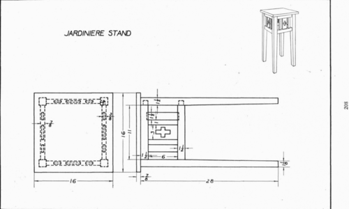 Plate 21 Jardiniere Stand Mechanical Drawing 94