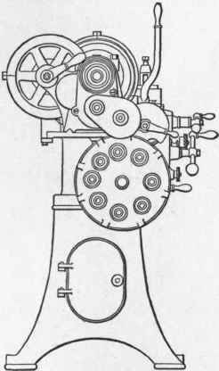 Fig. 250.   End Elevation of 16 inch Springfield Lathe.