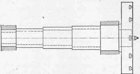 Fig. 70.   Lathe Spindle with Extra Large Bearings.