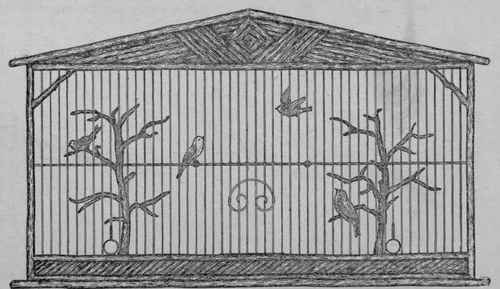 Fig. 111.   Front Elevation of Aviary.