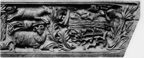 VI   Portion of a Carved Oak Panel   The Sheepfold.