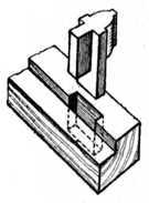 Fig. 165.   Tenoning Moulded Sash Bar.
