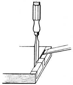 Fig. 311.   Chipping Waste of Lap Dovetail.