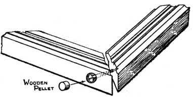Fig. 357.   Method of Pelleting the Corner of a Mitred Picture Frame.