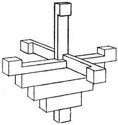 Fig. 377.   Beginning to place on the Cross Pieces.