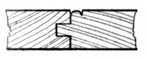 Fig. 96.   Tongued and Grooved Matchboarding, with Bead on One Side.