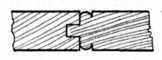 Fig. 97.   Tongued and Grooved Matchboarding, with Bead at Each Side.