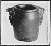 A jar ornamented with paper pulp
