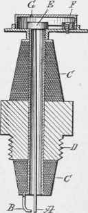 Sectional view of the spark plug