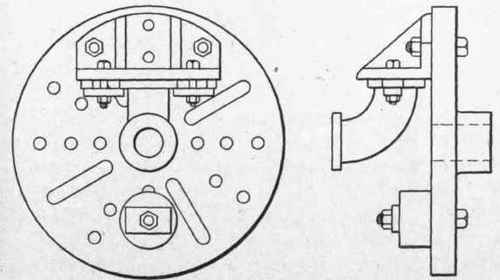 Fig. 137. Angle Iron Clamped to Faceplate and Counterbalanced