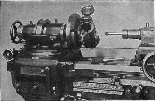 Fig. 336. Set Up for Grinding Wrist Pin Bearing; Grinding Time 3 Minutes per Piston Courtesy of Heald Machine Company, Worcester, Massachusetts