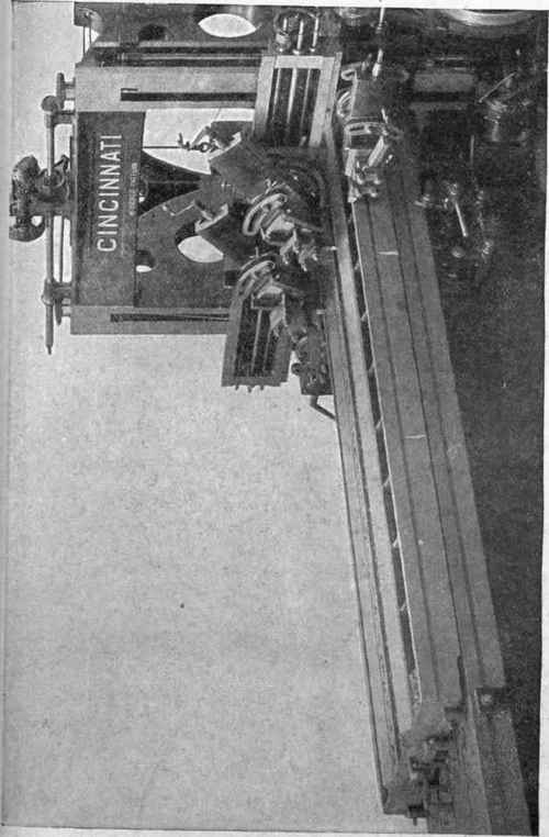 Fig. 363. Cincinnati Planer with Four Tools Cutting Courtesy of Cincinnati Planer Company, Cincinnati, Ohio