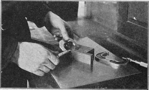 Fig. 386. Positioning Buttons with Micrometer Caliper