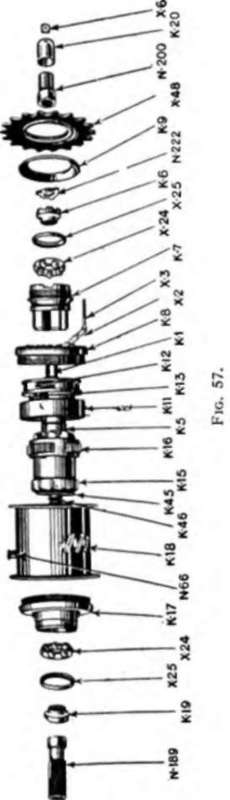 section of the 1920 three speed hub