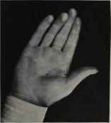 ONE FINGER ERECT. OTHERS LEANING TOWARD IT