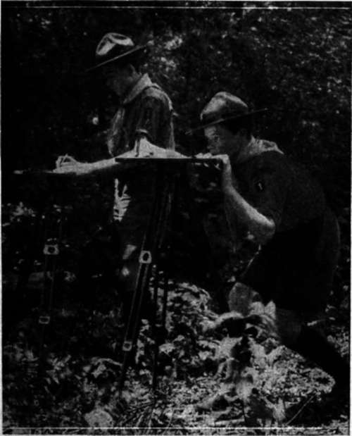 Surveying, using a real compass and plane table
