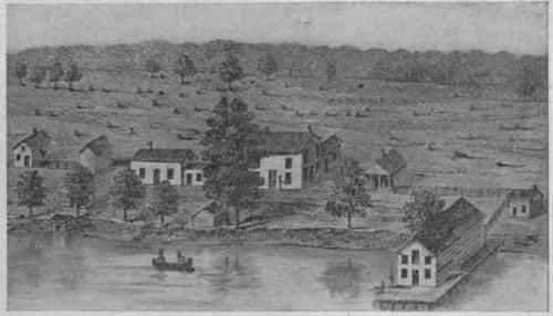 Bay City, Mich, 1837. Point of origin at first dock.