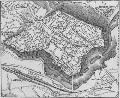 Constantine, North Africa. Typical site of ancient Mediterranean city on flat topped hill, chosen for defence.