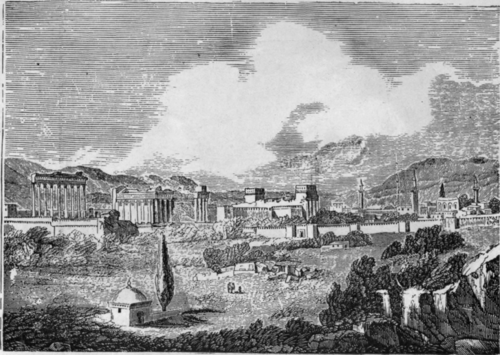 RUINS OF THE ANCIENT CITY OF BAALBEC OR BAALGAD. BUILT BY KING SOLOMON