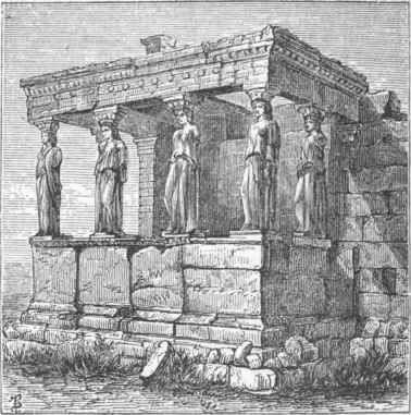 Portico of the Erechtheum, with Caryatides.