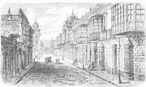 Calles de la Coca and de Bodegones, Lima.