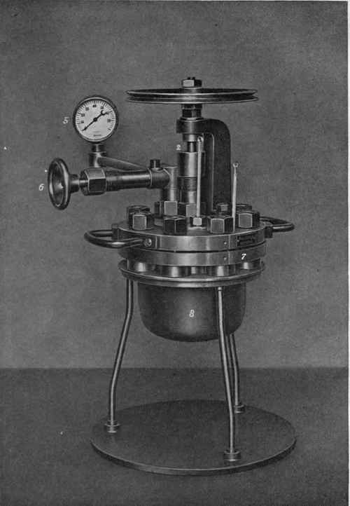 Fig. i.   Laboratory autoclave fitted with stirring gear. 