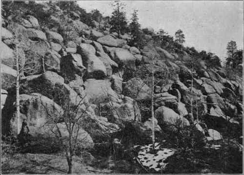 Boulders of weathering, Eldon Mt., Arizona. (Photograph by A. E. Hackett, Flagstaff, Arizona).